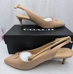 Coach Jillian Classic Slingback Closed Toe Low Heel Neutral Women's 9.5